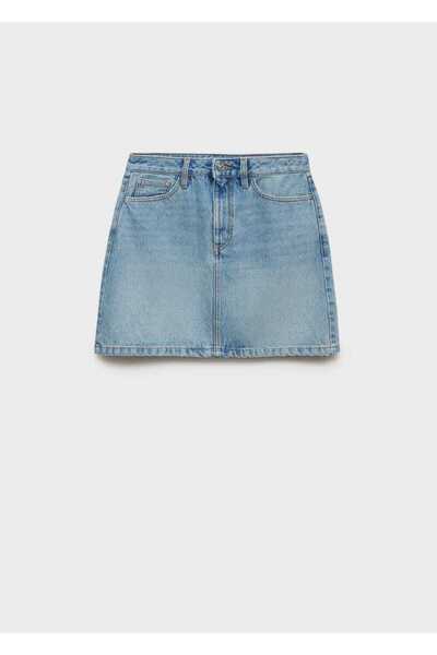 MANGO Woman Kısa denim etek