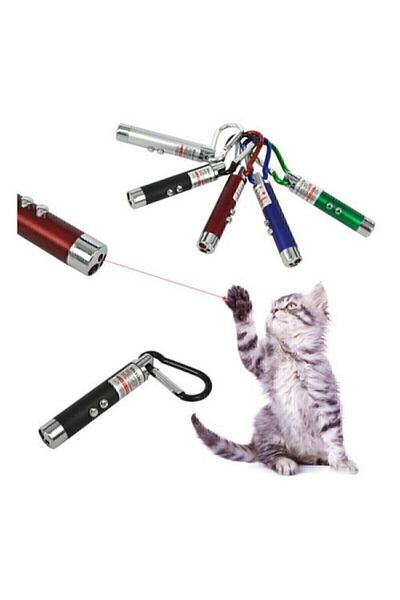 Lazer 3 Function Red White Illuminated LED Cat Dog Toy Keychain
