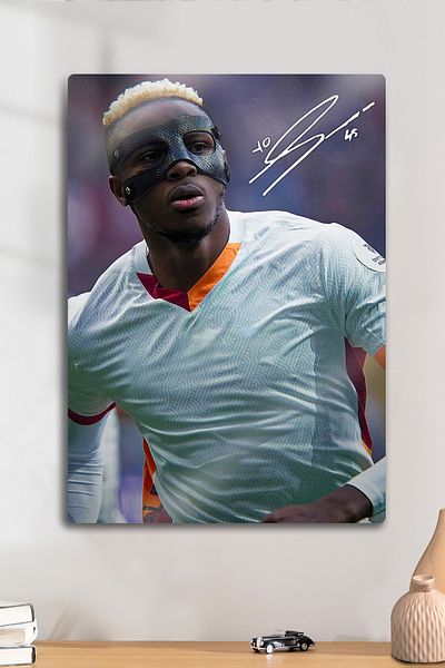 DekorHane On Metal Sheet - Signed Victor Osimhen, Fan Football Painting, Premium Print