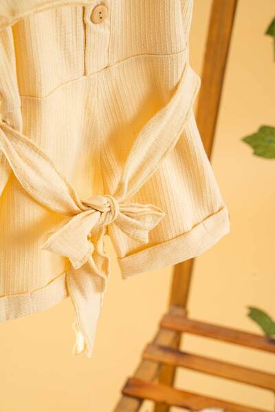 bombe Baby Kids Cream Cotton Rope Strap Comfortable Jumpsuit Salopet Trend Fashion Bottom Top Set Jumpsuit