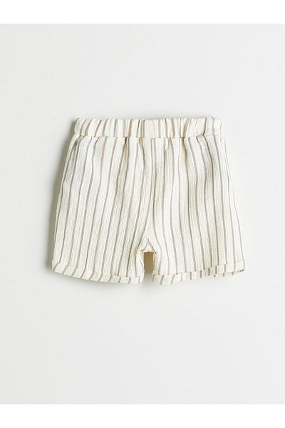 LC Waikiki Lcw Baby Striped Baby Boy Shorts with Elastic Waist (S5)