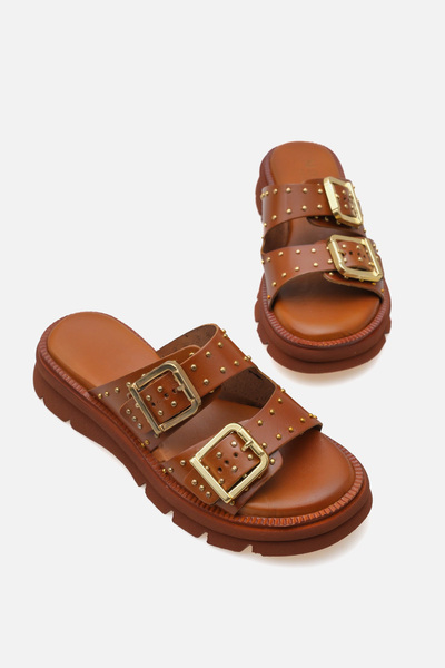 Corridor Italy - Günlük Kadın Hakiki Deri Sandalet