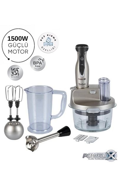 TEFAL طقم خلاط فاخر بوعاء زجاجي من باولكس بقوة 1500 واط - أقوى - كسارة الجليد