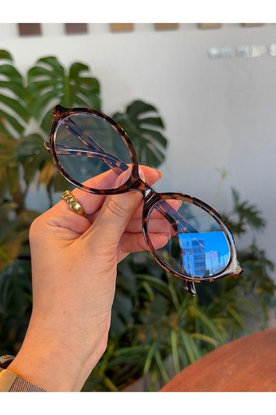 funeyes Miux Mi Leopard Trend Model Ellipse Oval Blue Light Protection Glasses Blue Block Screen Reading Glasses