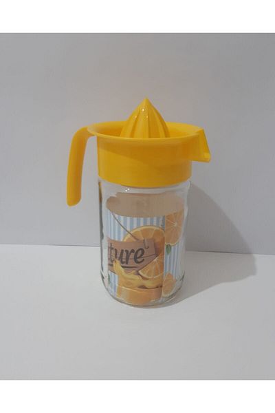 renkli çiçekler Glass Citrus Juicer 660 Ml Jug Type Citrus Juicer