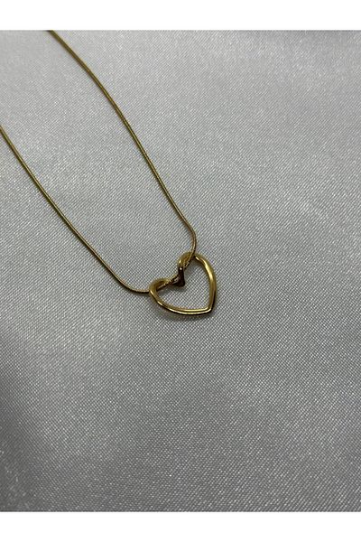 lysiaaccessory Hollow Minimal Heart Necklace