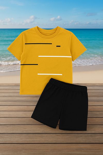 BEREKET BABY Boy's Summer Double Suit |   Short Sleeve T-Shirt & Shorts 6-24 Months