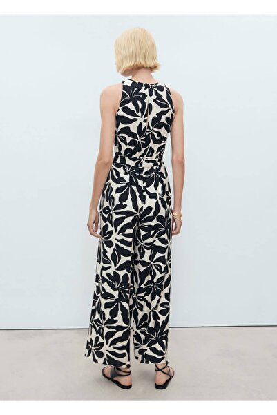 MANGO Woman Kemerli desenli tulum