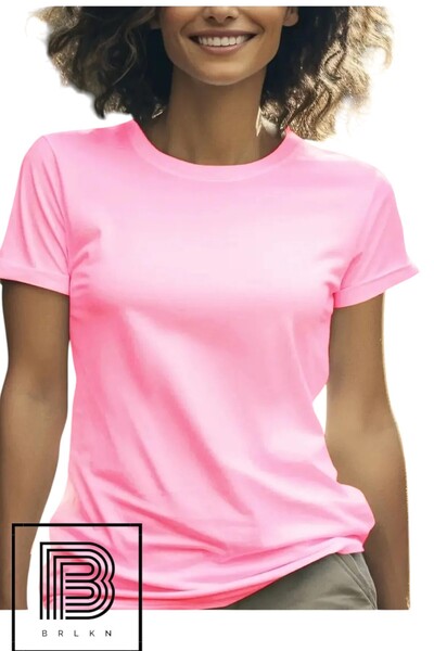 BRLKN Tricou de damă, 100% bumbac organic, cu textura groasă