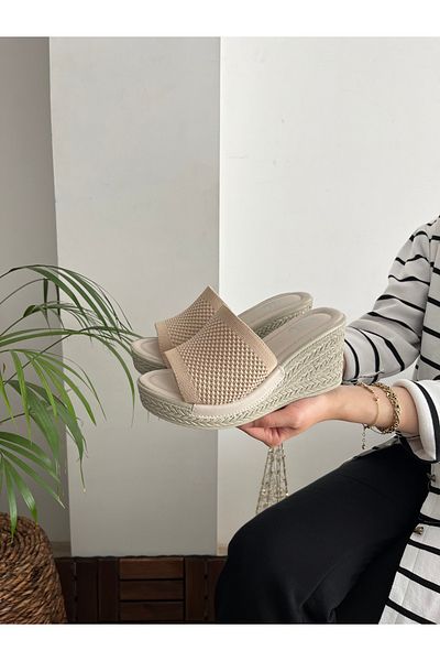 Daye Orthopedic Wedge Heel Knitwear Slippers Daily Comfortable High Sole Slippers