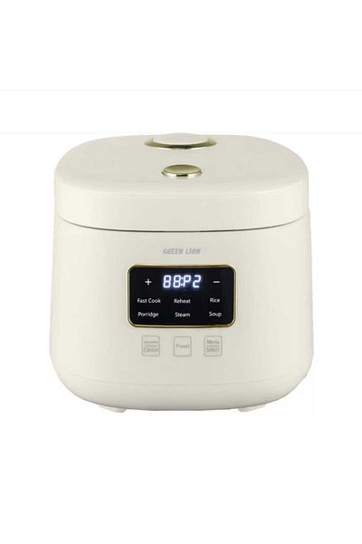 Green Lion GRC-10 Digital Rice Cooker, Easy to Clean, Touch Control, Keep Warm Mode, Exhaust Vent,2L