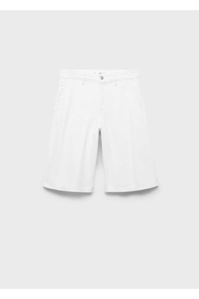 MANGO Woman Orta Bel Denim Bermuda Şort