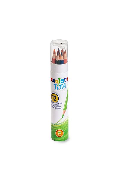 CARIOCA Tita Dry Crayons 12 Pack (in Tube) Pencil Shaved
