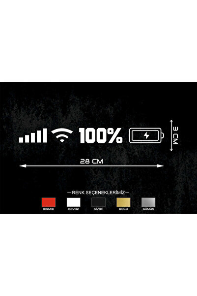 Ste Desing Batarya Wifi İcon Sticker, Araba Sticker, Oto Sticker 28x3cm