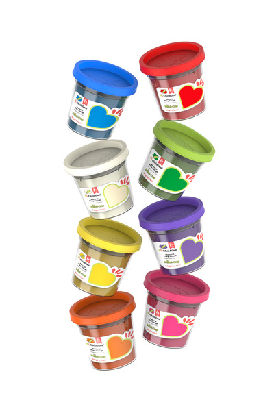 ChildGen Doğal Oyun Hamuru - Mini-Cup- 8'li Set (8x65gr)