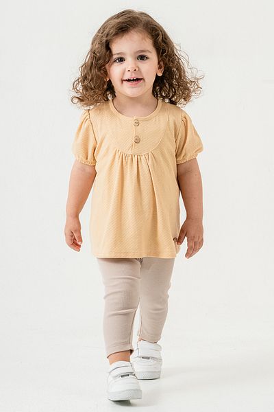 bombe Baby Kids Camel Cotton Leggings 2 Piece Set Trend Fashion Bottom Top Set