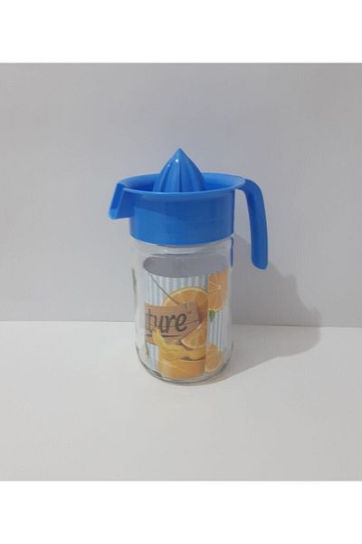 renkli çiçekler Glass Citrus Juicer 660 Ml Jug Type Citrus Juicer
