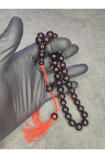 Mos Tespih High-End Collectible Squeeze Amber Prayer Beads with Sitting Imam