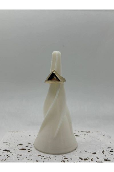 lysiaaccessory Steel Gold Triangle Plate Ring