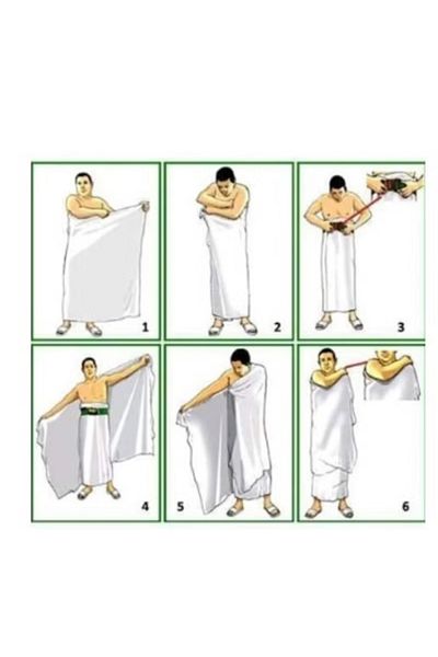FULLJOY Two-piece Ihram for Hajj and Umrah for religious rituals for men, white
