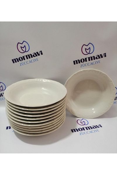 Porland Porcelain Sand Beige Simple 19 cm (Large) 12 Pieces Deal Dish Plate
