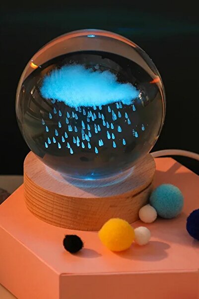 Yenilig Yağmur Bulutu Tasarımlı Renk Değiştiren Cam Küre