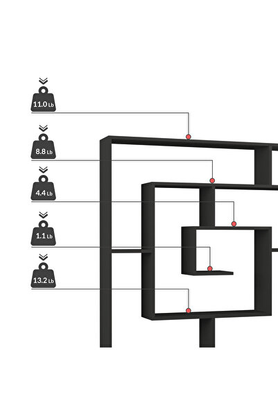Mourah Home Labirent 6-Tier Bookcase – Floor Book Shelf & Display Cabinet for Any Room