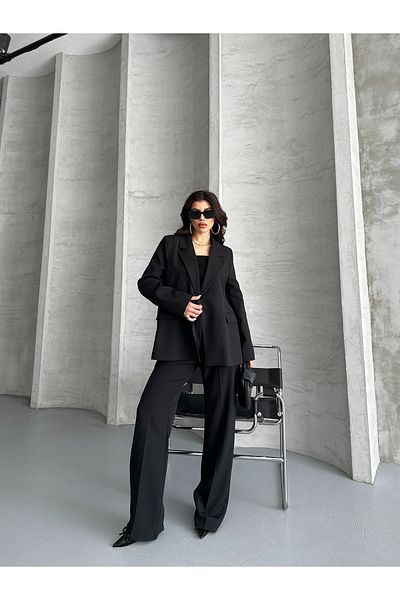 MYGİYİMİSTANBUL Blazer Jacket wide leg Pants Set