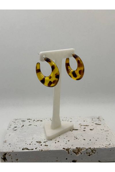 lysiaaccessory Leopard Print Large Resin Earrings