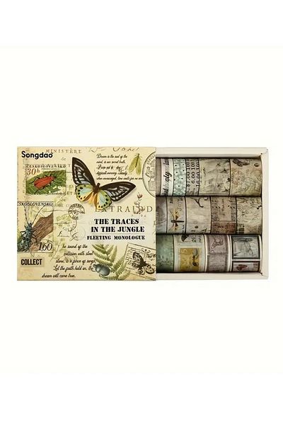 NaSaDAN Vintage Jungle Retro Boxed Tape Σετ Διακοσμητική Ταινία Στολισμού