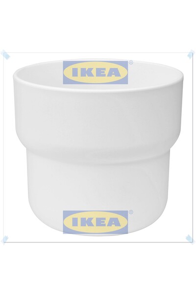 IKEA Förenlig Beyaz Plastik Saksı, 9 cm, İç-Dış Mekanda Kullanılabilir