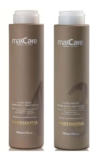 Maxcare Max Care Ultra Shine Keratin Shampoo and Conditioner for Treated, Colored and Dry Hair 500ml