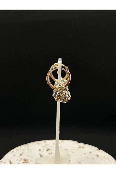 lysiaaccessory Zircon Stone Detailed Double Color Dorica Beaded Earrings