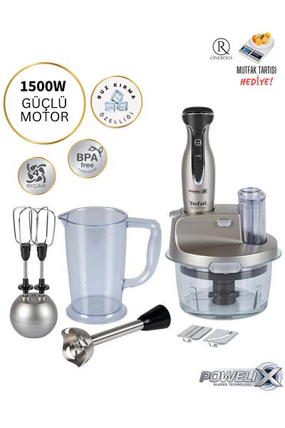 TEFAL 1500 W Power 4 Blade Blender, Food Processor Set
