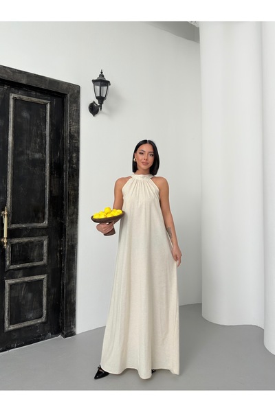 Whıte Aura Linen Dress