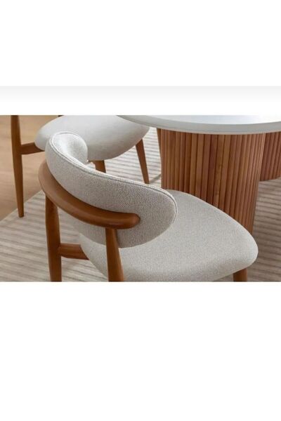 holzwelt Bohem Yemek Masası Sandalyesi 6 ADET Ahşap Sandalye Polo Mutfak Sandalyesi Salon Sandalyesi