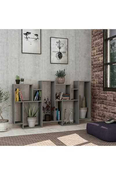 Mourah Home 6-Tier Karmato Bookcase – Floor Book Shelf & Display Cabinet for Living Room/Bedroom
