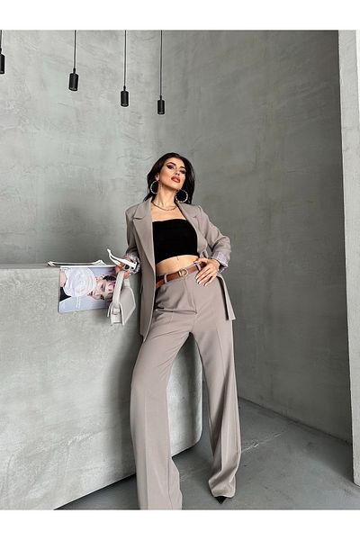 MYGİYİMİSTANBUL Blazer Jacket wide leg Pants Set