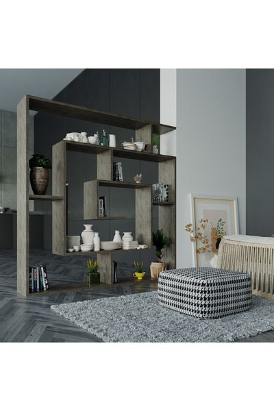 Mourah Home Labirent 6-Tier Bookcase – Floor Book Shelf & Display Cabinet for Any Room