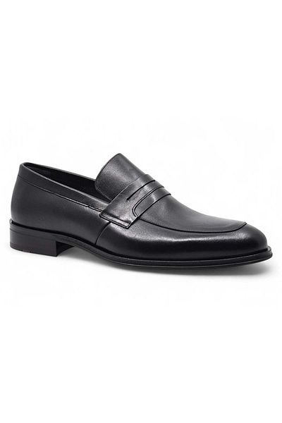Fosco 3203 Genuine Leather Men's Classic Shoes-Black