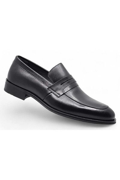 Fosco 3203 Genuine Leather Men's Classic Shoes-Black