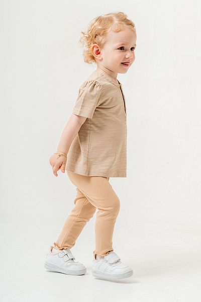 bombe Baby Kids Coffee Cotton Leggings 2 Piece Set Trend Fashion Bottom Top Set