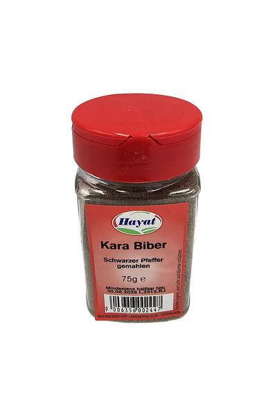 Hayat Ground Black Pepper, Authentic Turkish, Kara Biber, 75 gr, Hayat
