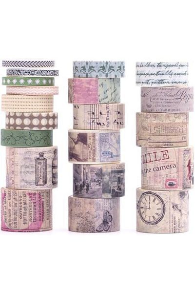 NaSaDAN Vintage Retro Boxed Tape Set Διακοσμητική ταινία στολισμού