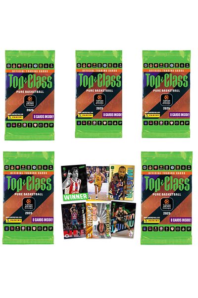 Panini Top Class 2025 Pure Euroleague Basketball Official Trading Card 5 Pack Set