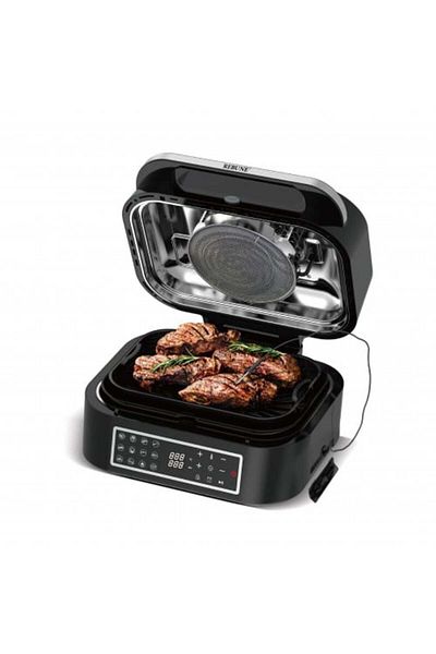 rebune Professional Grill and Air Fryer with Thermometer - 12 Programs, 6L, 1800W