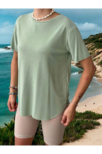 Seçkin Butik تي شيرت نسائي مشروط مقطوع بالليزر