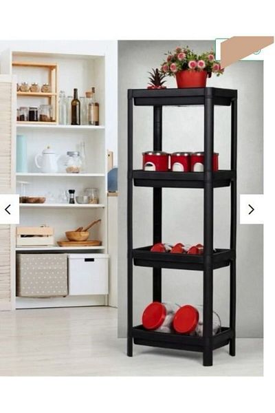 IKEA منظم أرفف الحمام ذو 4 طبقات باللون الأسود
