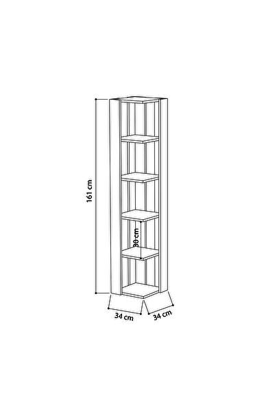 Mourah Home مكتبة ناتي الزاوية بستة طوابق - رف تخزين حديث للكتب على الأرضية لغرفة المعيشة