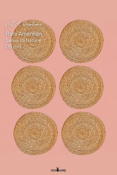 MCA Deerhome 6 τμχ Ψάθινο Supla Mesh American Serving Plate Pan Μαγειρικά σκεύη Μπαμπού Επιτραπέζια σκεύη σερβιρίσματος Παρουσίαση Πυράντοχο
